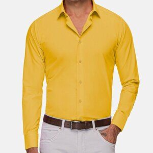 KENNET COLE REACTIONS DRESS SHIRT YELLOW